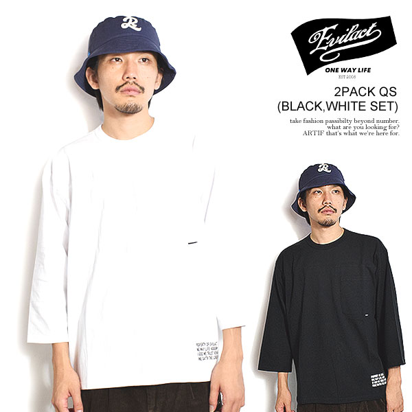 乐天商城 - イーブルアクト Tシャツ EVILACT 2PACK QS メンズ 7分袖 パックTシャツ 2枚入り 送料無料 ストリート