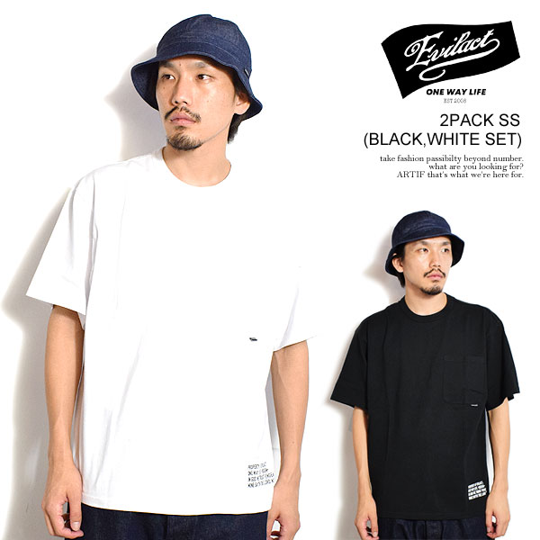 乐天商城 - イーブルアクト Tシャツ EVILACT 2PACK SS メンズ 半袖 パックTシャツ 2枚入り 送料無料 ストリート