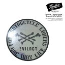 イーブルアクト ステッカー EVILACT Double Cross Bone Round STICKER L メンズ シール バイカー ストリート