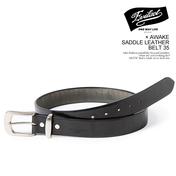 楽天CRESCENT LOTUSイーブルアクト ベルト EVILACT EVILACT × AWAKE SADDLE LEATHER BELT 35 メンズ レザーベルト サドルレザー 送料無料 ストリート