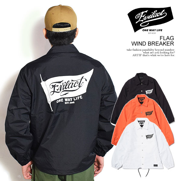 楽天CRESCENT LOTUSイーブルアクト ジャケット EVILACT FLAG WIND BREAKER メンズ コーチジャケット ウィンドブレイカー バイカー 送料無料 ストリート