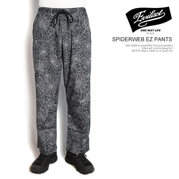 乐天商城 - イーブルアクト パンツ EVILACT SPIDERWEB EZ PANTS メンズ イージーパンツ 総柄 スパイダーウェブ 送料無料 ストリート