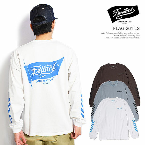 乐天商城 - イーブルアクト Tシャツ EVILACT FLAG-261 LS メンズ シャツ ロンT 長袖Tシャツ バイカー 送料無料 ストリート