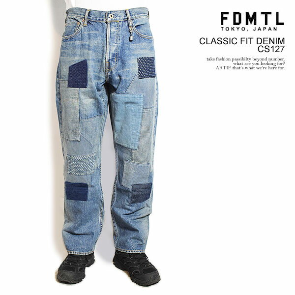 乐天商城 - ファンダメンタル デニム FDMTL CLASSIC FIT DENIM CS127 メンズ パンツ デニムパンツ インディゴ パッチワーク 送料無料 ストリート