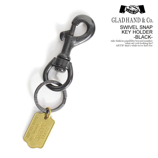 楽天CRESCENT LOTUSグラッドハンド キーホルダー GLAD HAND SWIVEL SNAP KEY HOLDER -BLACK- メンズ ドッグタグ 真鍮 ストリート アメカジ