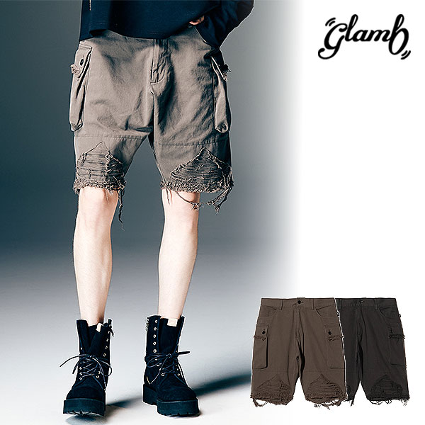 乐天商城 - 2026 春 先行予約 2月上旬～中旬入荷予定 グラム ショートパンツ glamb Crush Cargo Shorts クラッシュカーゴショーツ 送料無料 キャンセル不可