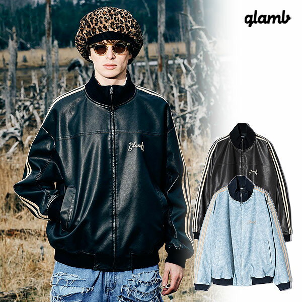 2024 H s\ 9{`10{ח\ O WPbg glamb Synth Leather Track Jacket VZU[gbNWPbg  LZs