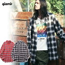 30％OFF SALE セール glamb グラム 長袖 シャツ ダメージチェックシャツ Damaged check shirt メンズ おしゃれ