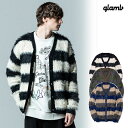 グラム カーディガン glamb Fuzzy Border Cardigan ファジーボーダーカーディガン