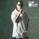 2024 春夏 2nd 先行予約 6月上旬~中旬入荷予定 グリムクラップ パーカー GLIMCLAP Distressed short-sleeve hooded sweatshirt メンズ