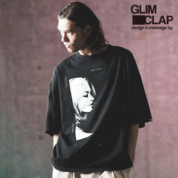 2024 春夏 2nd 先行予約 6月中旬〜下旬入荷予定 グリムクラップ Tシャツ GLIMCLAP Printed oversized T-shirt -Girl & Ambience- メンズ