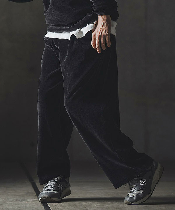2025 秋冬 1st 先行予約 8月下旬〜9月上旬入荷予定 グリムクラップ パンツ GLIMCLAP Velour fabric wide-leg trousers メンズ 送料無料 キャンセル不可