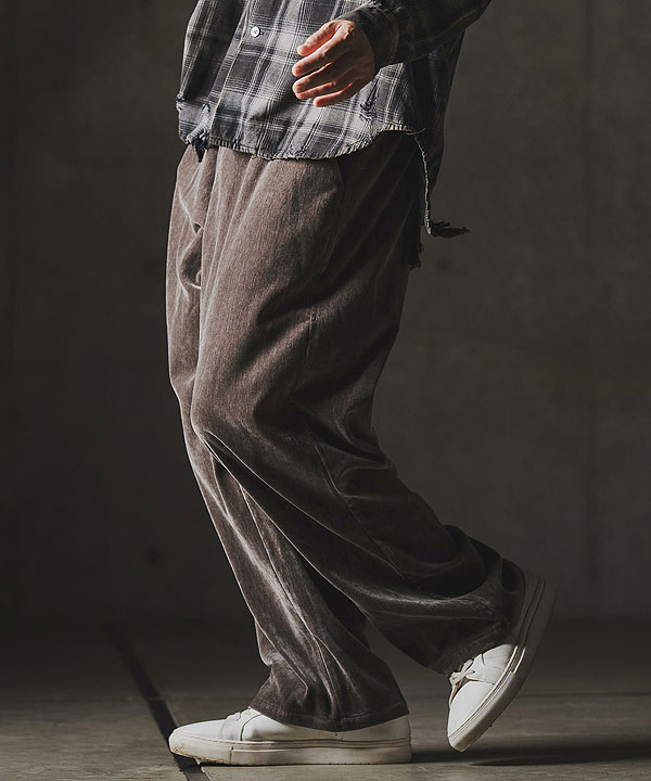 2025 秋冬 1st 先行予約 8月下旬〜9月上旬入荷予定 グリムクラップ パンツ GLIMCLAP Velour fabric wide-leg trousers メンズ 送料無料 キャンセル不可