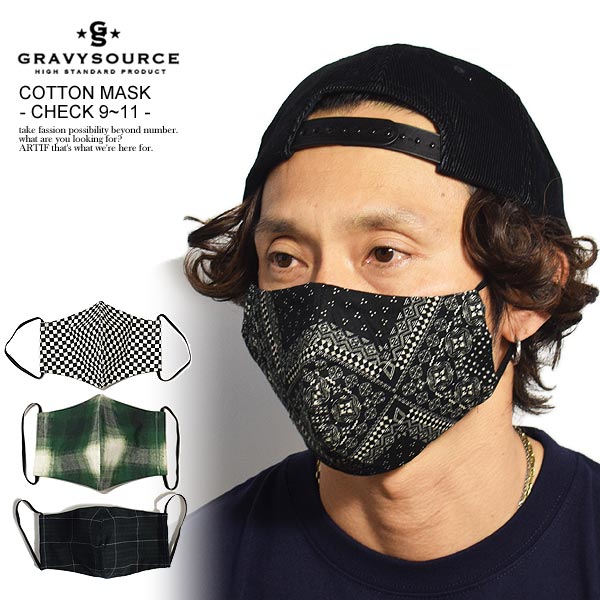 쥤ӡ ޥ GRAVYSOURCE COTTON MASK -CHECK 911- ȥ꡼ȷ եå