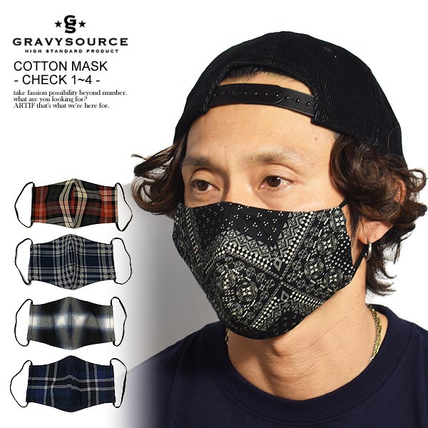 쥤ӡ ޥ GRAVYSOURCE COTTON MASK -CHECK 14- ȥ꡼ȷ եå