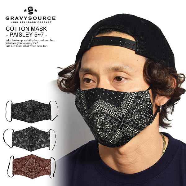 쥤ӡ ޥ GRAVYSOURCE COTTON MASK -PAISLEY 57- ȥ꡼ȷ եå