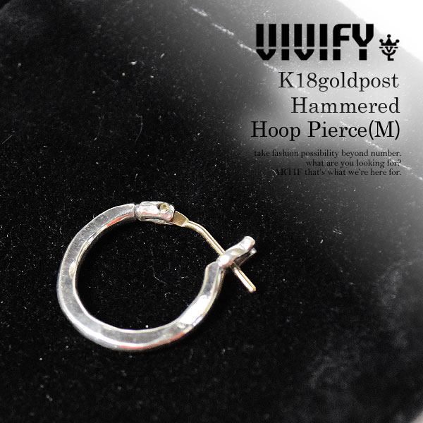 rrt@C sAX VIVIFY K18goldpost Hammered Hoop Pierce(M)