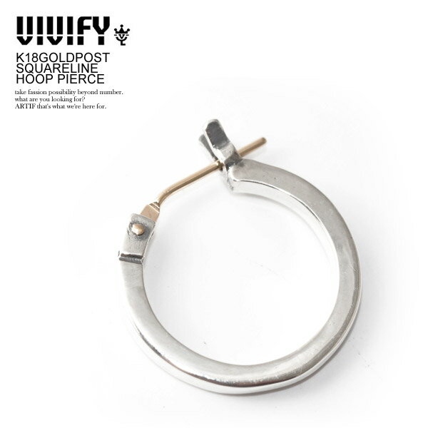 ビビファイ ピアス VIVIFY K18GOLDPOST SQUARELINE HOOP PIERCE ストリート系 ファッション