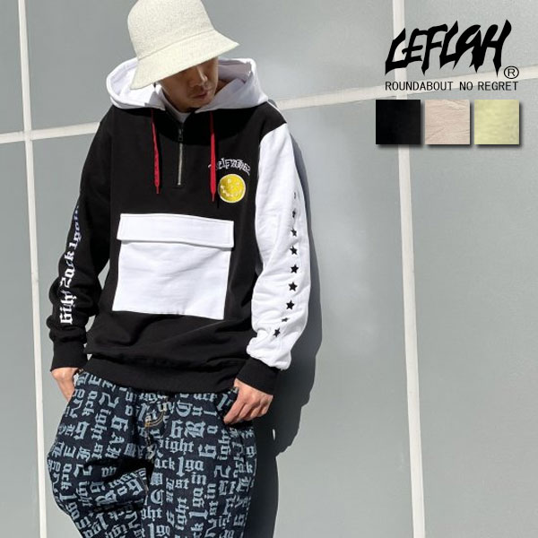 30％OFF SALE セール LEFLAH レフラー パーカー smirking half zip SW parka メンズ ハーフジップ プルオーバーのサムネイル