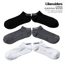 リベレイダース ソックス Liberaiders 3-PACK EVERYDAY SOCKS メンズ ローソックス ロゴソックス 3パック 3足入り ストリート