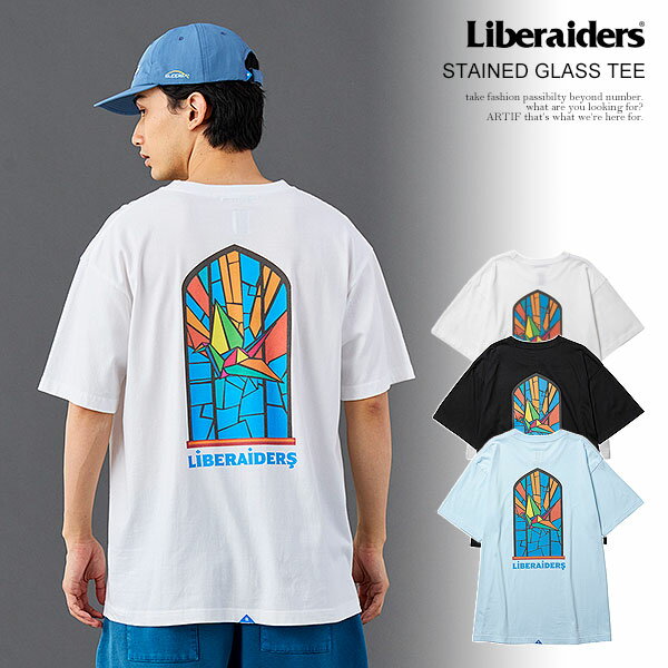 乐天商城 - リベレイダース Tシャツ Liberaiders STAINED GLASS TEE メンズ 半袖 ウォッシュ加工 送料無料 ストリート