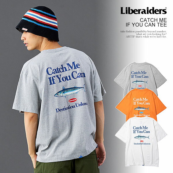 乐天商城 - リベレイダース Tシャツ Liberaiders CATCH ME IF YOU CAN TEE メンズ 半袖 ウォッシュ加工 送料無料 ストリート