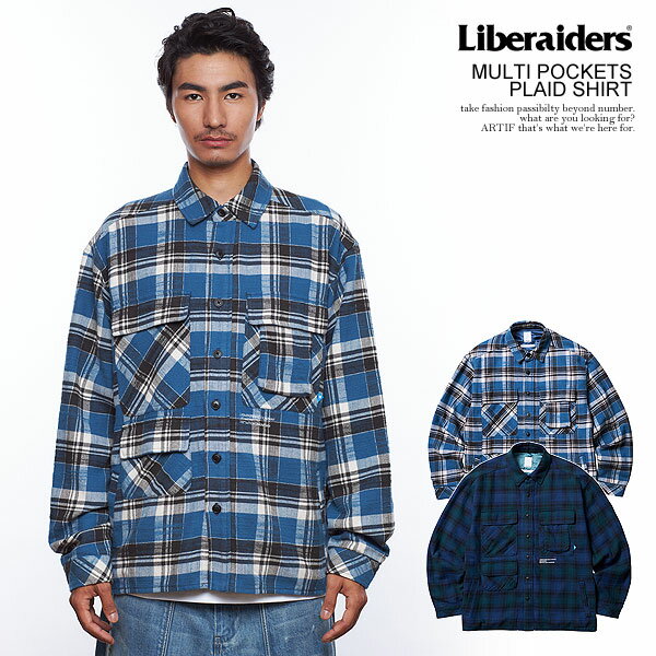 乐天商城 - 30％OFF SALE セール リベレイダース シャツ Liberaiders MULTI POCKETS PLAID SHIRT メンズ 長袖 チェックシャツ ネルシャツ 送料無料 ストリート