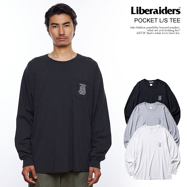 乐天商城 - 30％OFF SALE セール リベレイダース Tシャツ Liberaiders POCKET L/S TEE メンズ 長袖 ロンT フロスト加工 送料無料 ストリート