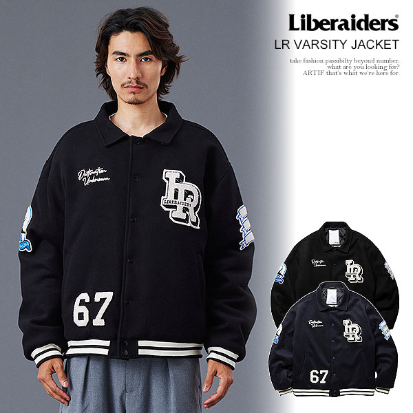 リベレイダース ジャケット Liberaiders LR VARSITY JACKET メンズ ヴァ―シティジャケット スタジャン 送料無料 ストリート