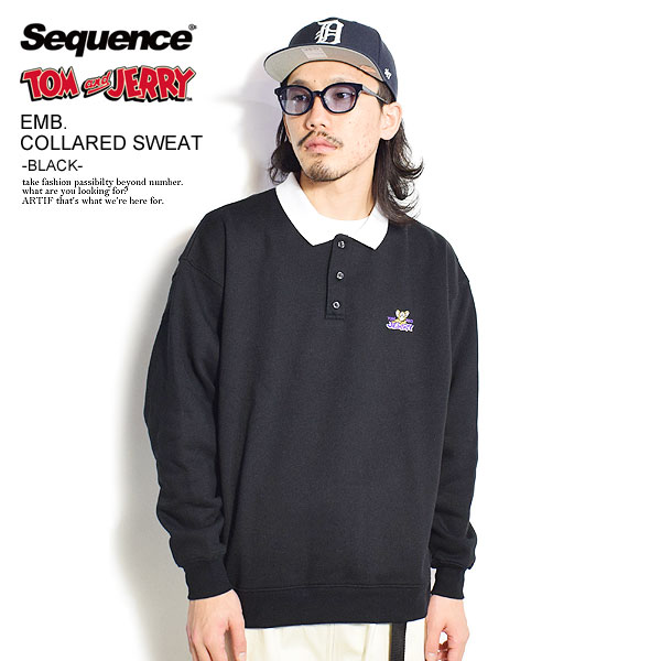 40OFF SALE Z[ Sequence by B ONE SOUL V[PX |Vc XEFbg TOM and JERRY EMB. COLLARED SWEAT BLACK Y 