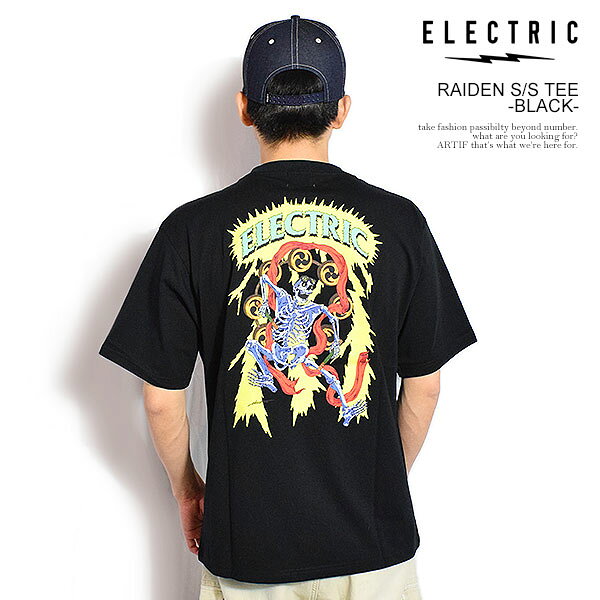 乐天商城 - エレクトリック Tシャツ ELECTRIC RAIDEN S/S TEE -BLACK- メンズ 半袖Tシャツ HIROTTON コラボ アウトドア レジャー 送料無料 ストリート