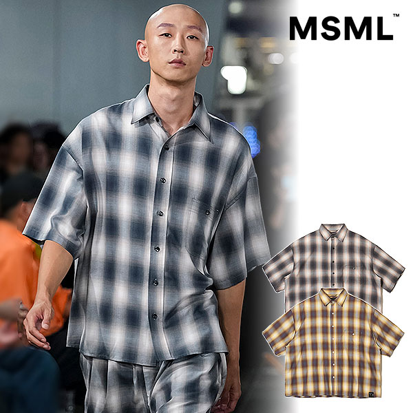 乐天商城 - 2026 春夏 先行予約 4月上旬～中旬入荷予定 エムエスエムエル シャツ MSML OMBRE CHECK WIDE SHIRT 送料無料 キャンセル不可