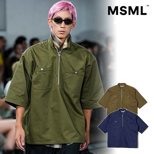 乐天商城 - 2026 春夏 先行予約 3月中旬～下旬入荷予定 エムエスエムエル シャツ MSML BANDANA HALF ZIP SHIRT 送料無料 キャンセル不可