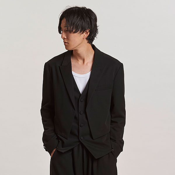 2025 秋 先行予約 9月上旬入荷予定 ノーアイディー ジャケット NO ID. BLACK レイヤードショートJKT メンズ 送料無料 キャンセル不可