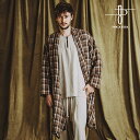 30%OFF SALE セール ノーアイディー ガウンNO ID. チェックガウン メンズ ガウンコート チェック柄 モード 送料無料