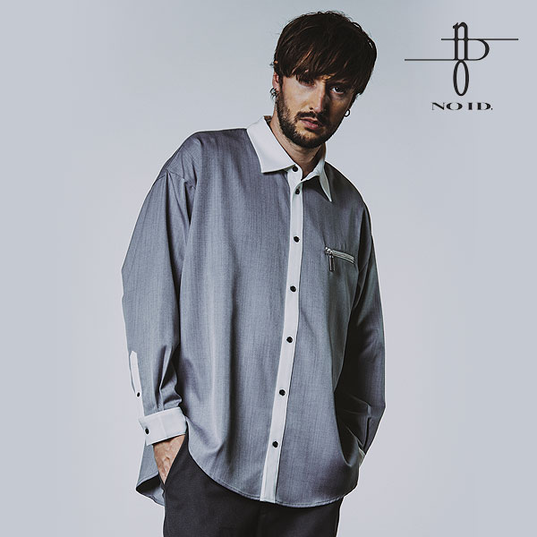 乐天商城 - 30％OFF SALE セール ノーアイディー シャツ NO ID. クレリックBIG-ZIP-SH メンズ 長袖シャツ ビッグシャツ 送料無料