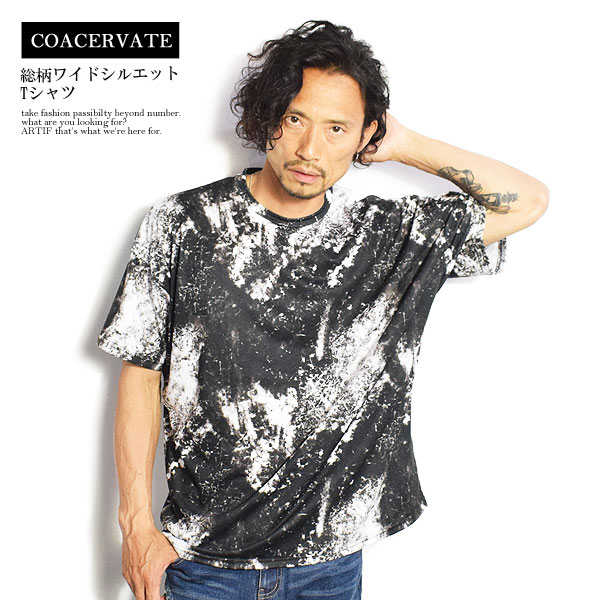 50％OFF SALE セール COACERVATE コアセルベート Tシャツ 総柄ワイドシルエットTシャツ メンズ カットソー 幾何学柄