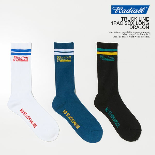 楽天CRESCENT LOTUSラディアル ソックス RADIALL TRUCK LINE - 1PAC SOX LONG / DRALON radiall メンズ 靴下 クルーソックス スケートソックス ストリート