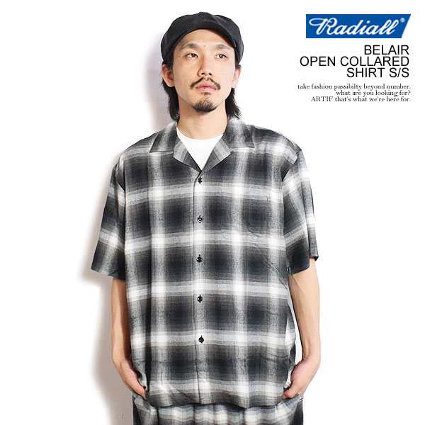 ラディアル シャツ RADIALL BELAIR - OPEN COLLARED SHIRT S/S radiall メンズ 半袖 レーヨンシャツ チェックシャツ 送料無料 ストリート