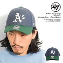 フォーティーセブン キャップ '47 Athletics Campus '47 MVP Vintage Navy×Dark Green メンズ 帽子 ローキャップ アスレチックス