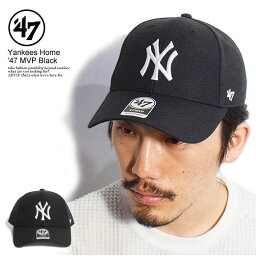 フォーティーセブン キャップ '47 Yankees Home '47 MVP Black ローキャップ エムブイピー メンズ レディース