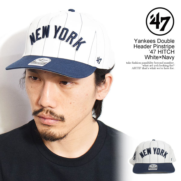 tH[eB[Zu Lbv '47 Yankees Double Header Pinstripe f47 HITCH White~Navy Y 5pl L[X qb`  Xg[g