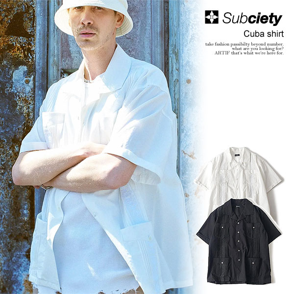 乐天商城 - 30％OFF SALE セール サブサエティ シャツ SUBCIETY Cuba shirt subciety メンズ 半袖シャツ キューバシャツ 送料無料 ストリート