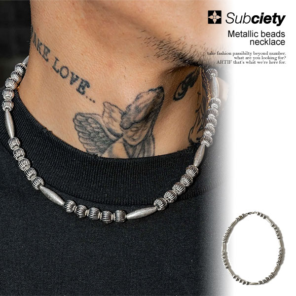 楽天CRESCENT LOTUSサブサエティ ネックレス SUBCIETY Metallic beads necklace subciety メンズ 真鍮製 ビーズネックレス 送料無料 ストリート