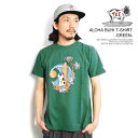 エンドレスサマー Tシャツ The Endless Summer TES ALOHA BUHI T-SHIRT -GREEN- メンズ 半袖 TES USコットン ストリート