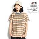 エンドレスサマー Tシャツ The Endless Summer TES 70s VINTAGE BORDER T-SHIRT -BROWN- メンズ 半袖 TES USコットン