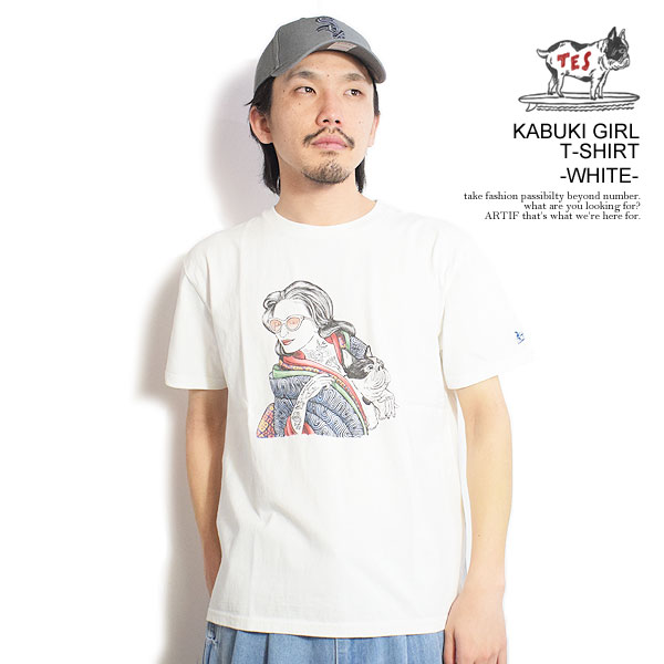 楽天CRESCENT LOTUSエンドレスサマー Tシャツ The Endless Summer KABUKI GIRL T-SHIRT -WHITE- メンズ 半袖 TES USコットン 送料無料 ストリート