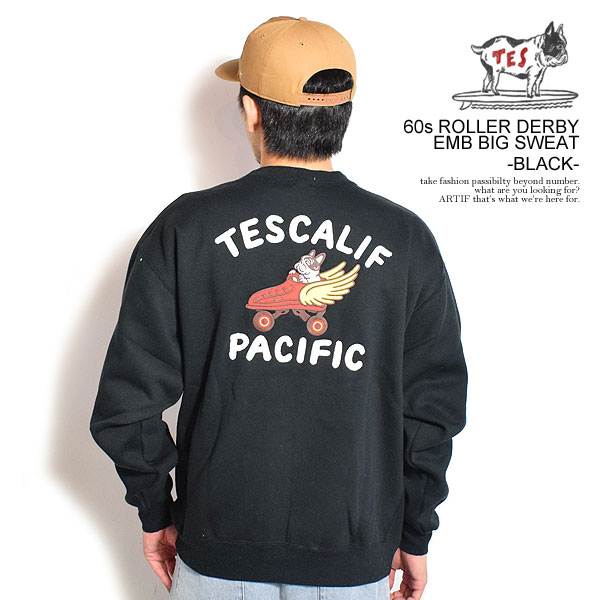 乐天商城 - エンドレスサマー スウェット The Endless Summer TES 60s ROLLER DERBY EMB BIG SWEAT -BLACK- メンズ トレーナー TES 送料無料 ストリート