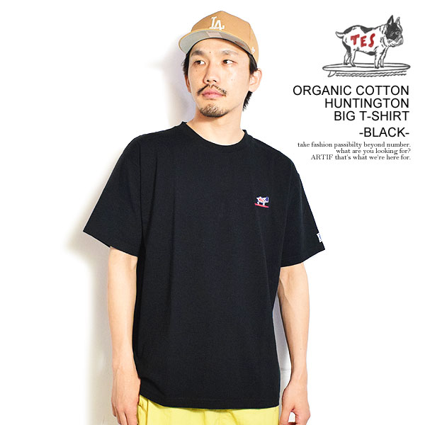 楽天CRESCENT LOTUSエンドレスサマー Tシャツ The Endless Summer TES ORGANIC COTTON HUNTINGTON BIG T-SHIRT -BLACK- メンズ 半袖 TES オーガニックコットン 送料無料 ストリート