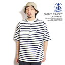 フィデリティ Tシャツ FIDELITY BORDER S/S CREW -OFF WHITE- メンズ 半袖 ボーダー バスクボーダーシャツ 送料無料 ストリート